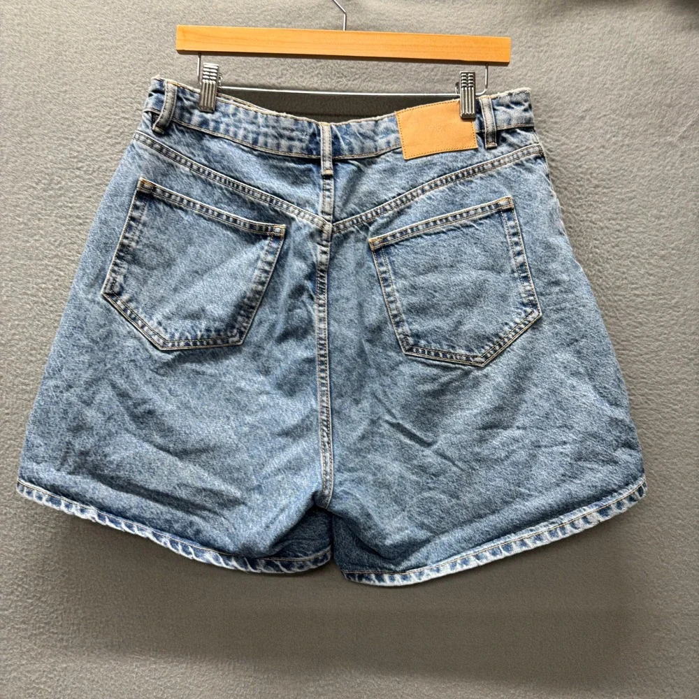 Zara Jean Shorts Womens 12 (33x5 ACTUAL)  Blue Denim High Rise Mom Classic